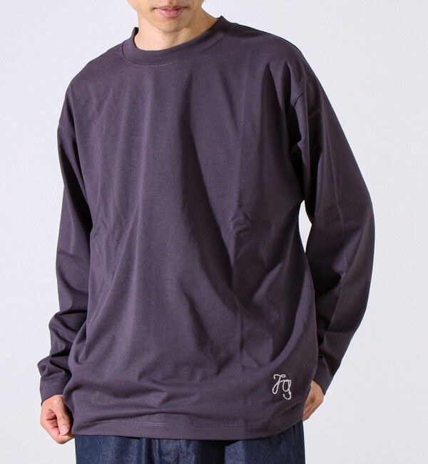 GLOSTER「【MARUDE COTTON】ロープ刺繍Ｔ ロングスリーブ」|Tシャツ・カットソー|パープル