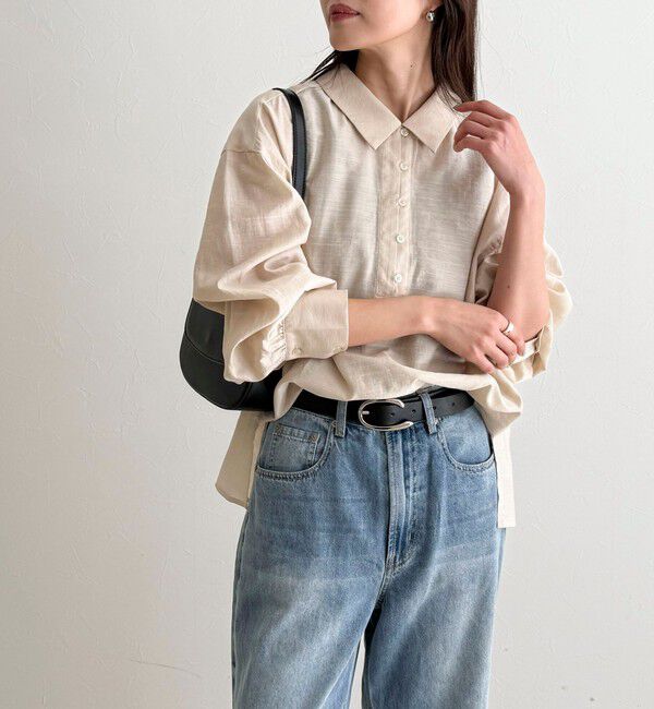 fredy emue「リネン混シアースラブブラウス」|シャツ・ブラウス|