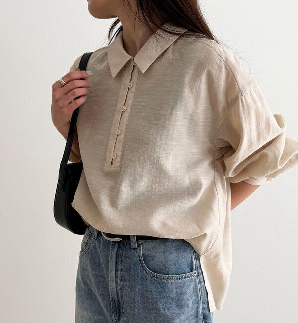 fredy emue「リネン混シアースラブブラウス」|シャツ・ブラウス|