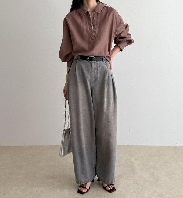 fredy emue「リネン混シアースラブブラウス」|シャツ・ブラウス|