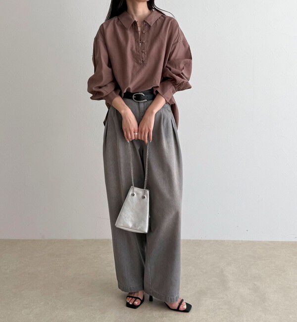 fredy emue「リネン混シアースラブブラウス」|シャツ・ブラウス|