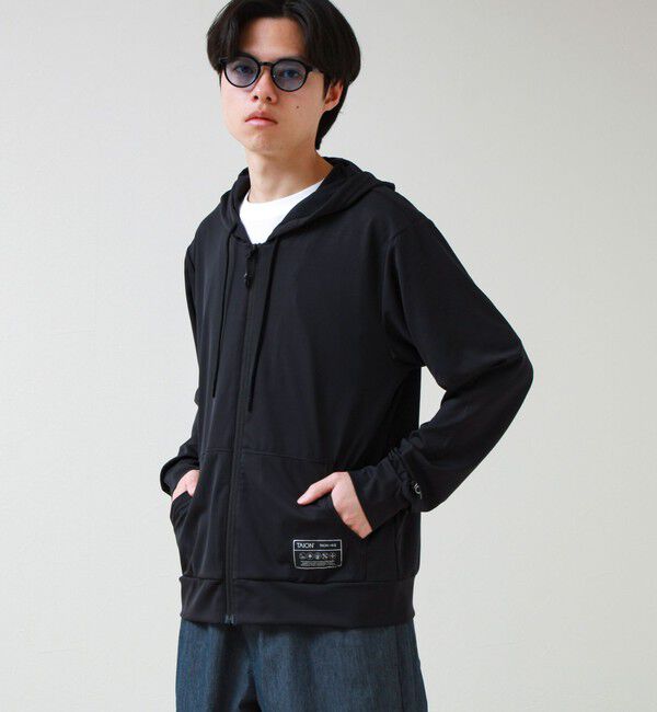 GLOSTER「【TAION/タイオン】UV DRY RASH GUARD ZIP PK」|パーカー|ブラック