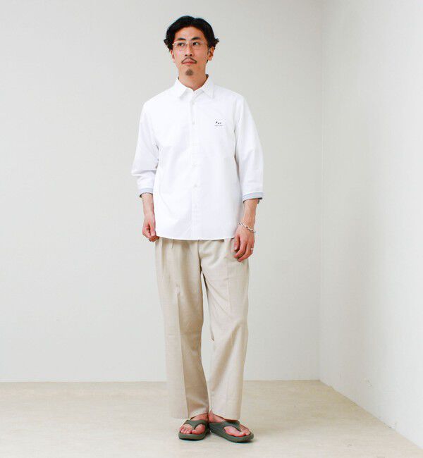 GLOSTER「【フレブル刺繍】七分袖シャツ ストライプ/無地」|シャツ・ブラウス|