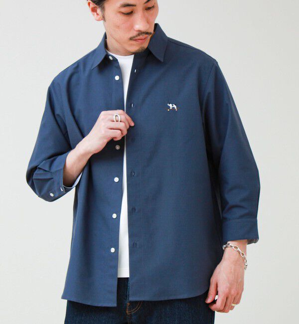 GLOSTER「【フレブル刺繍】七分袖シャツ ストライプ/無地」|シャツ・ブラウス|