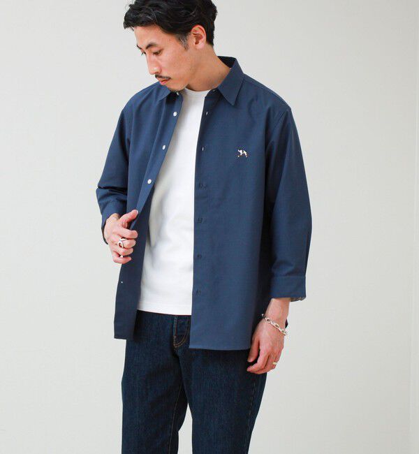 GLOSTER「【フレブル刺繍】七分袖シャツ ストライプ/無地」|シャツ・ブラウス|