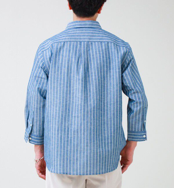 GLOSTER「【フレブル刺繍】七分袖シャツ ストライプ/無地」|シャツ・ブラウス|