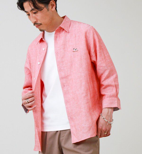 GLOSTER「【フレブル刺繍】七分袖シャツ ストライプ/無地」|シャツ・ブラウス|