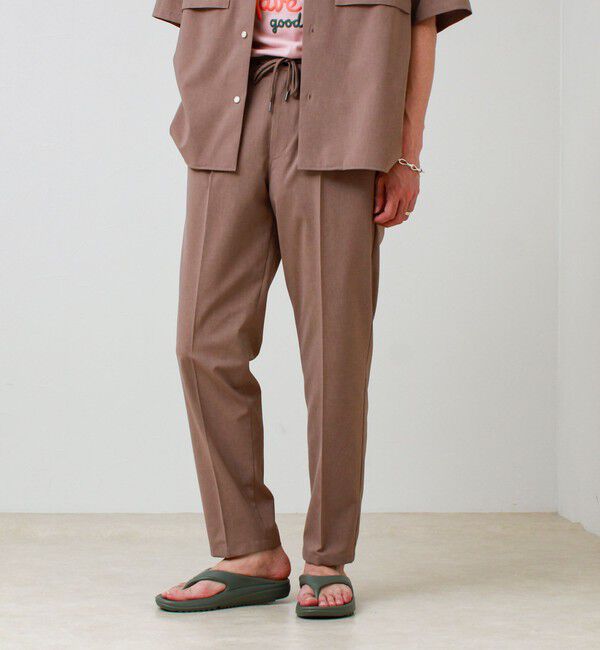 GLOSTER「【COOLMAX/セットアップ着用可能/S～XL展開】ポリトロイージーパンツ」|チノ|ベージュ