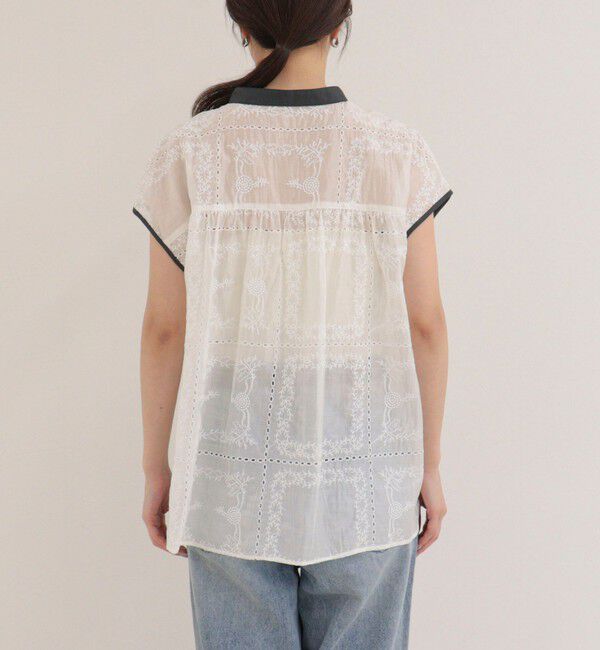 fredy emue「刺しゅうレースフレンチスリーブブラウス」|シャツ・ブラウス|