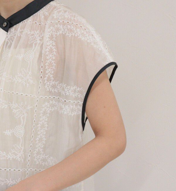 fredy emue「刺しゅうレースフレンチスリーブブラウス」|シャツ・ブラウス|