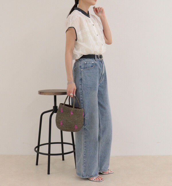 fredy emue「刺しゅうレースフレンチスリーブブラウス」|シャツ・ブラウス|