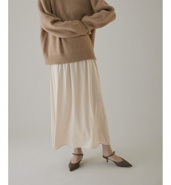 SALON adam et rope'「シルクフレアースカート【セットアップ対応】【洗える】」|スカート|ベージュ