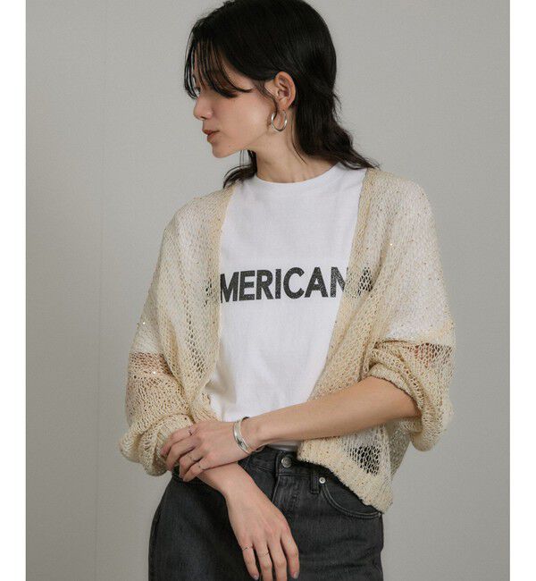 SALON adam et rope'「ギマコットンスパンコールカーディガン」|カーディガン|