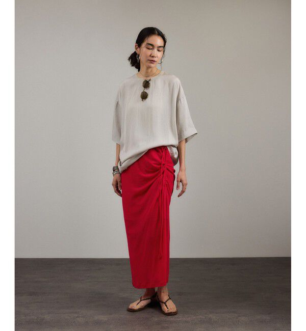 SALON adam et rope'「nu=layerアシンメトリーシャーリングスカート」|スカート|