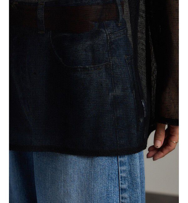 SALON adam et rope'「リネンブレンドメッシュロングスリーブプルオーバー」|ニット・セーター|