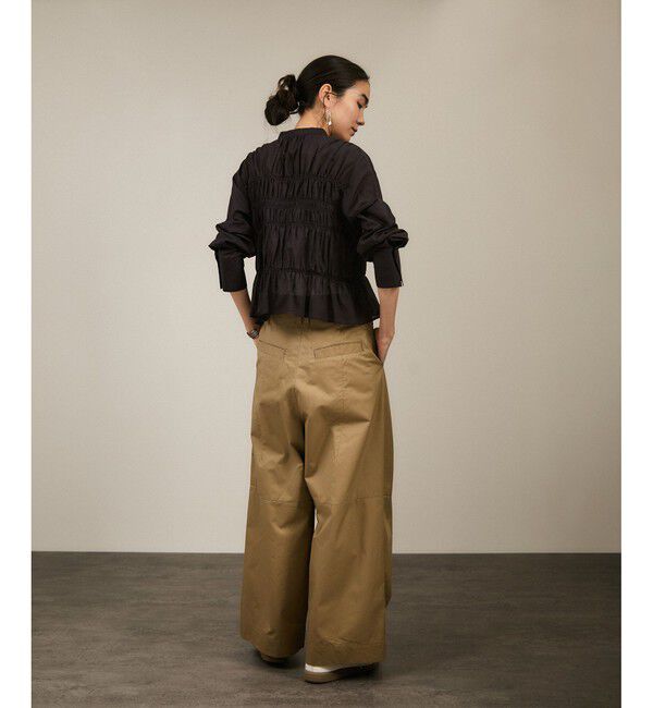 SALON adam et rope'「Shuttlenotesワッシャーローンシャーリングブラウス［洗える］」|シャツ・ブラウス|