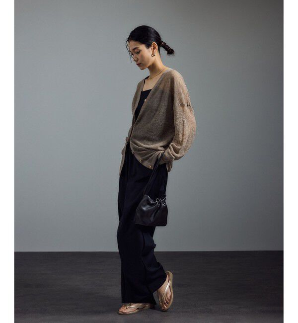 SALON adam et rope'「ウール混シアークレープVネックカーディガン」|カーディガン|