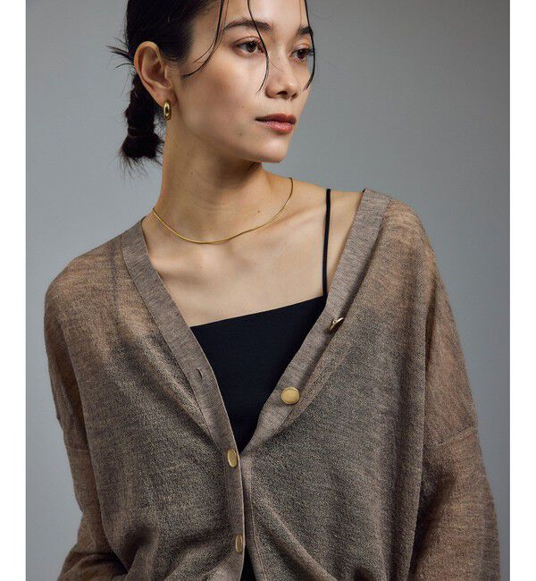 SALON adam et rope'「ウール混シアークレープVネックカーディガン」|カーディガン|