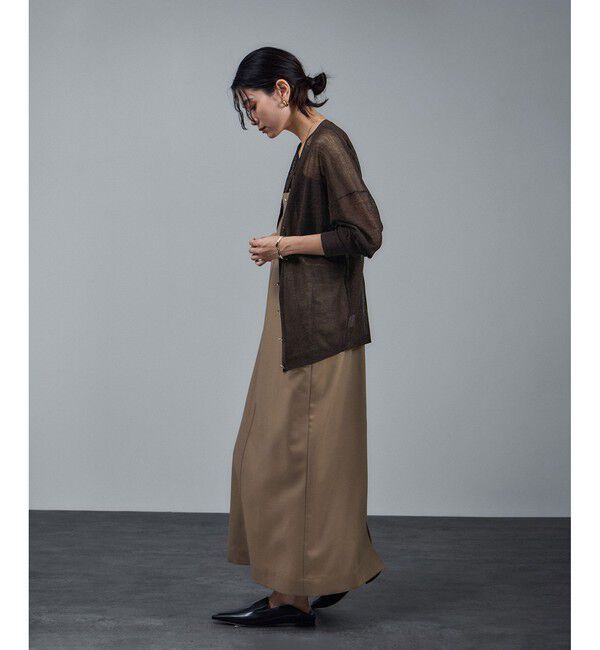 SALON adam et rope'「ウール混シアークレープVネックカーディガン」|カーディガン|