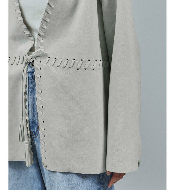 SALON adam et rope'「ウルトラスウェードノーカラータッセルジャケット」|ノーカラージャケット|