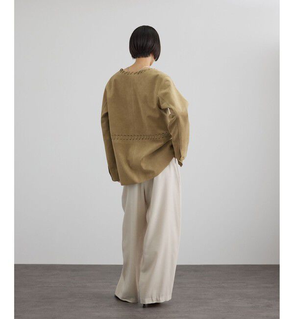 SALON adam et rope'「ウルトラスウェードノーカラータッセルジャケット」|ノーカラージャケット|