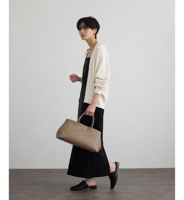 SALON adam et rope'「【WEB限定】【W S（ドゥーブル）】ソフトレザーメタルロックボストン」|ハンドバッグ|