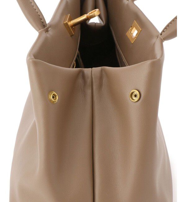 SALON adam et rope'「【WEB限定】【W S（ドゥーブル）】ソフトレザーメタルロックボストン」|ハンドバッグ|