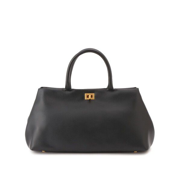 SALON adam et rope'「【WEB限定】【W S（ドゥーブル）】ソフトレザーメタルロックボストン」|ハンドバッグ|