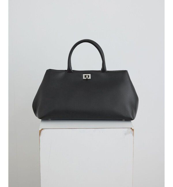 SALON adam et rope'「【WEB限定】【W S（ドゥーブル）】ソフトレザーメタルロックボストン」|ハンドバッグ|