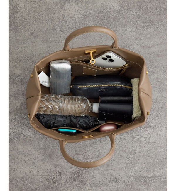 SALON adam et rope'「【WEB限定】【W S（ドゥーブル）】ソフトレザーメタルロックボストン」|ハンドバッグ|