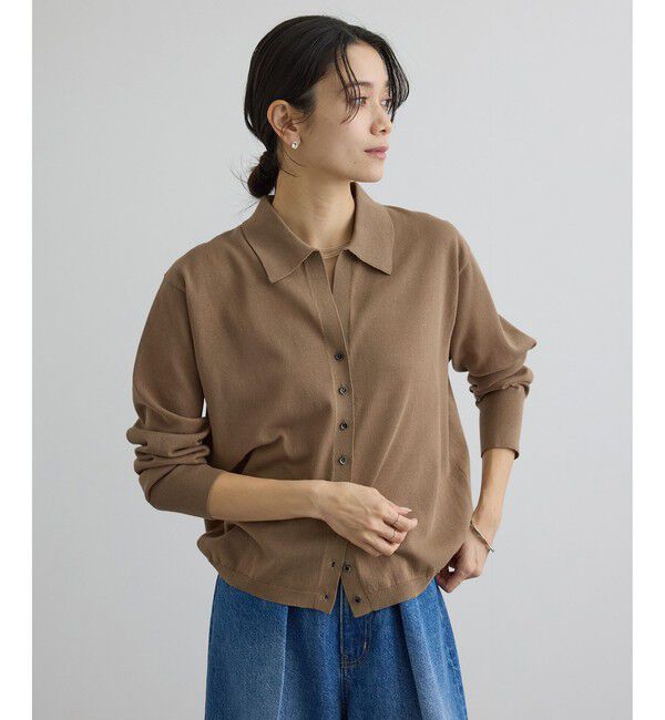 SALON adam et rope'「【WEB限定】ドライタッチスキッパーカーディガン」|カーディガン|ブラウン系(22)