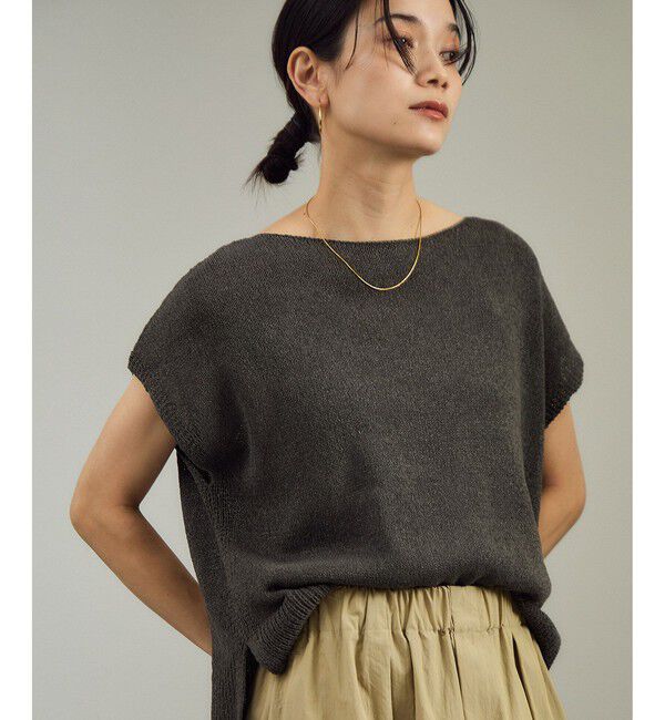 SALON adam et rope'「ペーパーヤーンフレンチスリーブプルオーバー / 新色追加」|ニット・セーター|