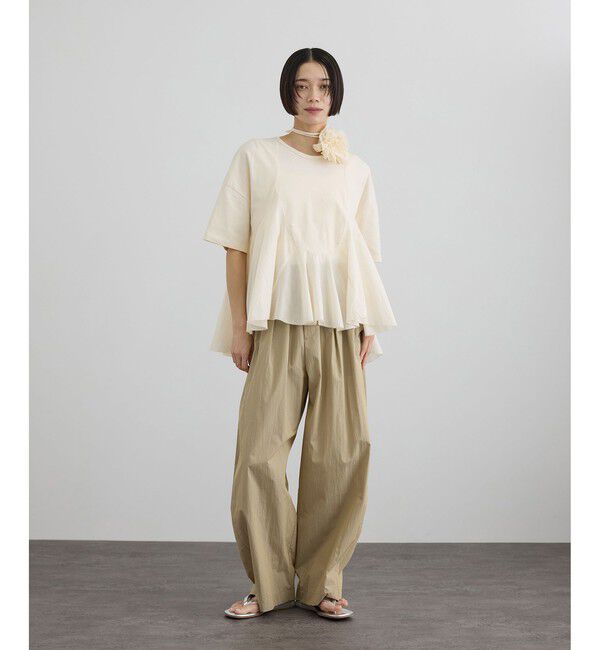 SALON adam et rope'「【AAYUSHI（アユーシ） for SALON】別注ペプラムラッフルTシャツ」|Tシャツ・カットソー|