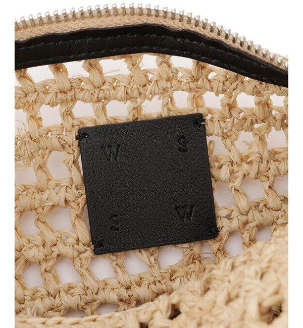 SALON adam et rope'「【W S（ドゥーブル）】レザーハンドルラフィアミニバッグ」|ハンドバッグ|
