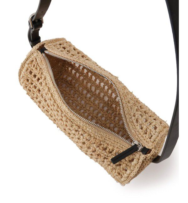 SALON adam et rope'「【W S（ドゥーブル）】レザーハンドルラフィアミニバッグ」|ハンドバッグ|