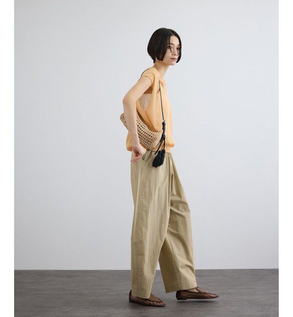 SALON adam et rope'「【W S（ドゥーブル）】レザーハンドルラフィアミニバッグ」|ハンドバッグ|