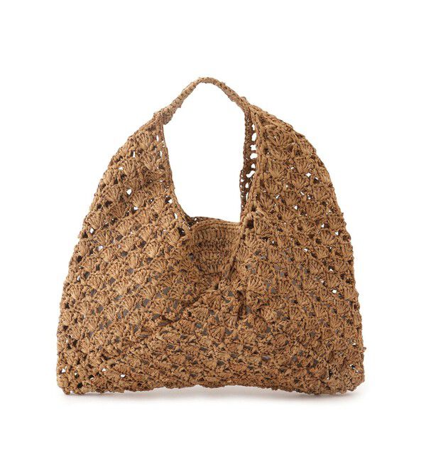 SALON adam et rope'「【African Square（アフリカンスクエアー）】ラフィアバッグ平底パッチワーク扇」|ハンドバッグ|