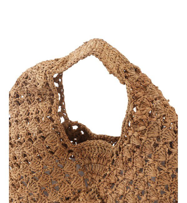 SALON adam et rope'「【African Square（アフリカンスクエアー）】ラフィアバッグ平底パッチワーク扇」|ハンドバッグ|