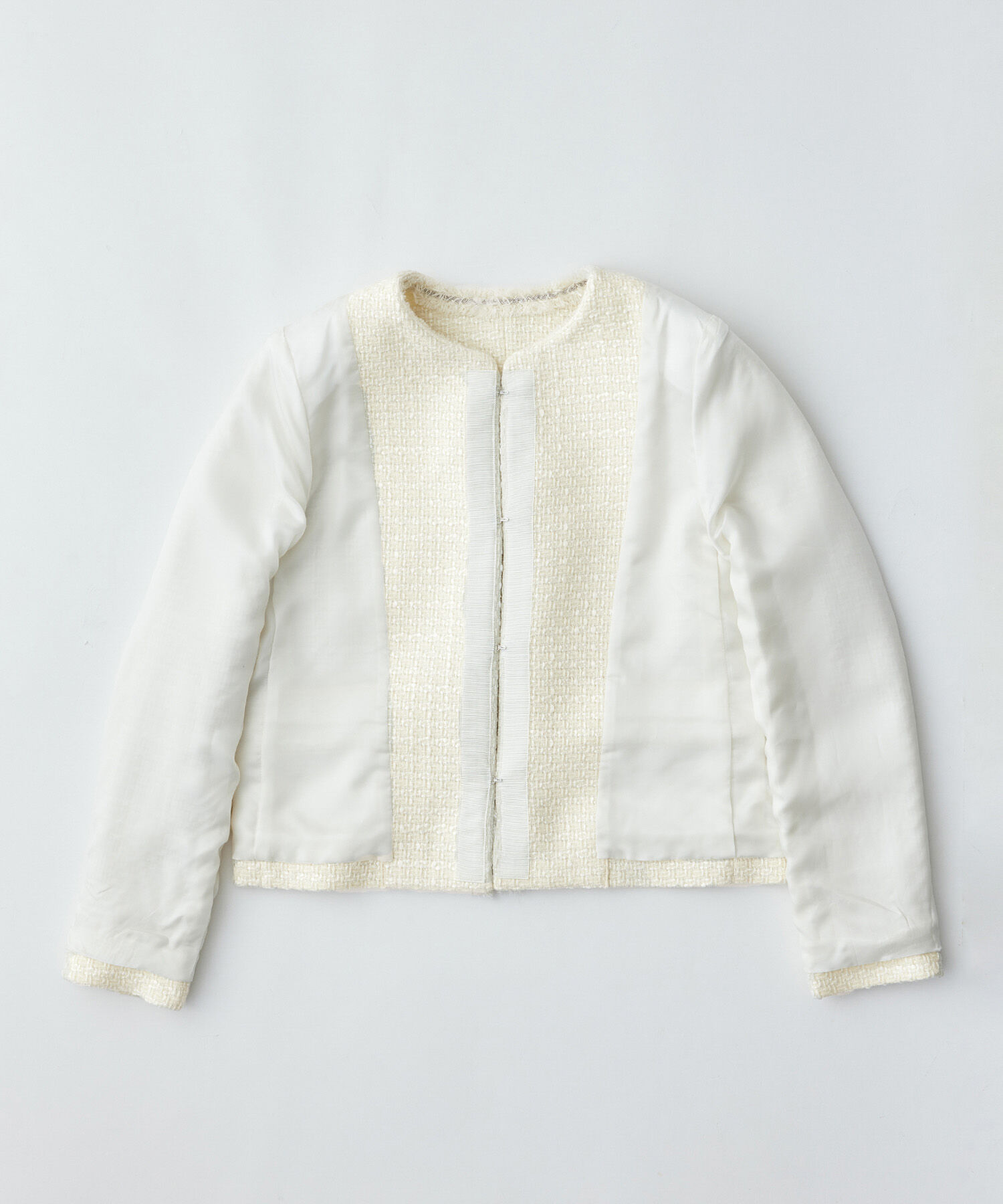 ROPE「ミックスツイードノーカラージャケット【セレモニー/通勤対応】」|ノーカラージャケット|