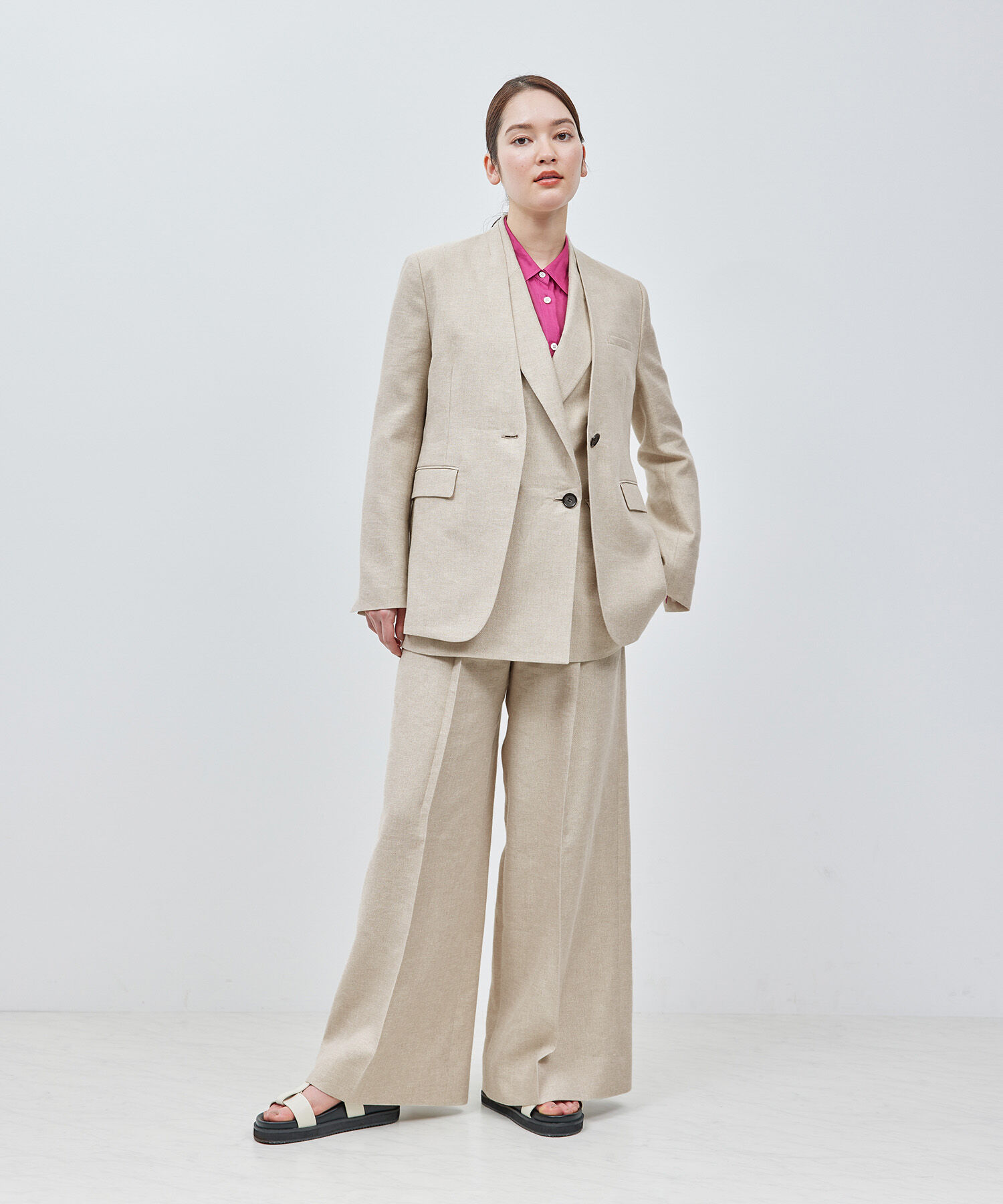 ROPE「タックワイドパンツ（ラメ/無地）【セットアップ対応】【雑誌掲載】【メディア掲載】」|その他|