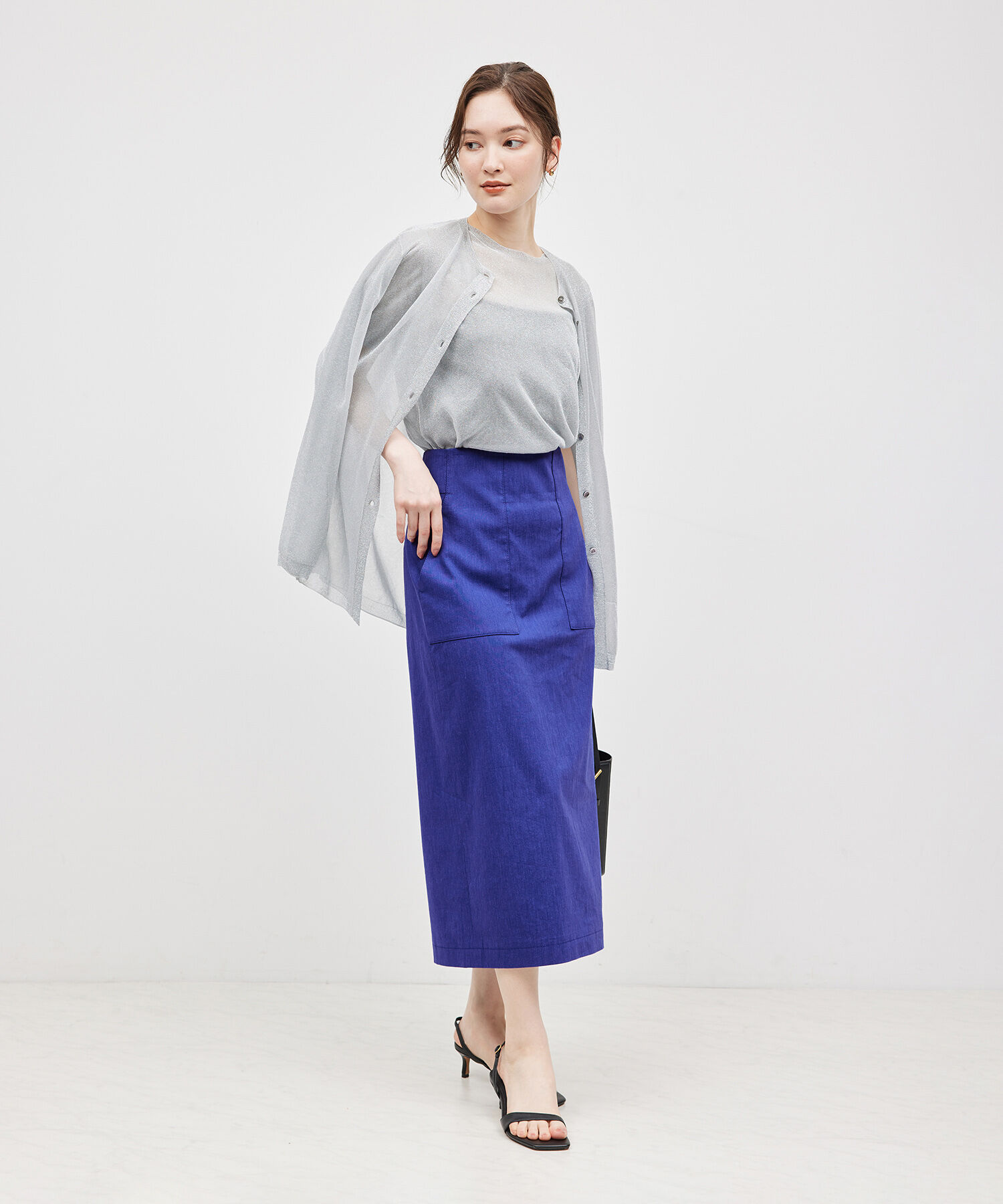 ROPE「リネンストレッチポケット付きタイトスカート/24SS【一部WEB限定】【雑誌掲載】【メディア掲載】」|スカート|