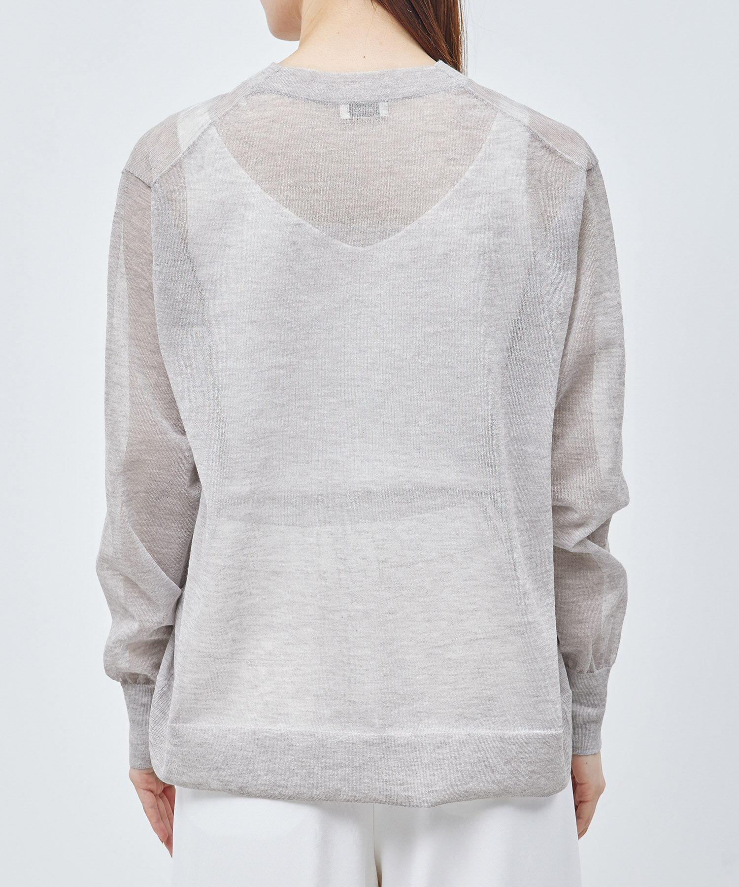 ROPE「【洗える】シアーVネックカーディガン」|カーディガン|