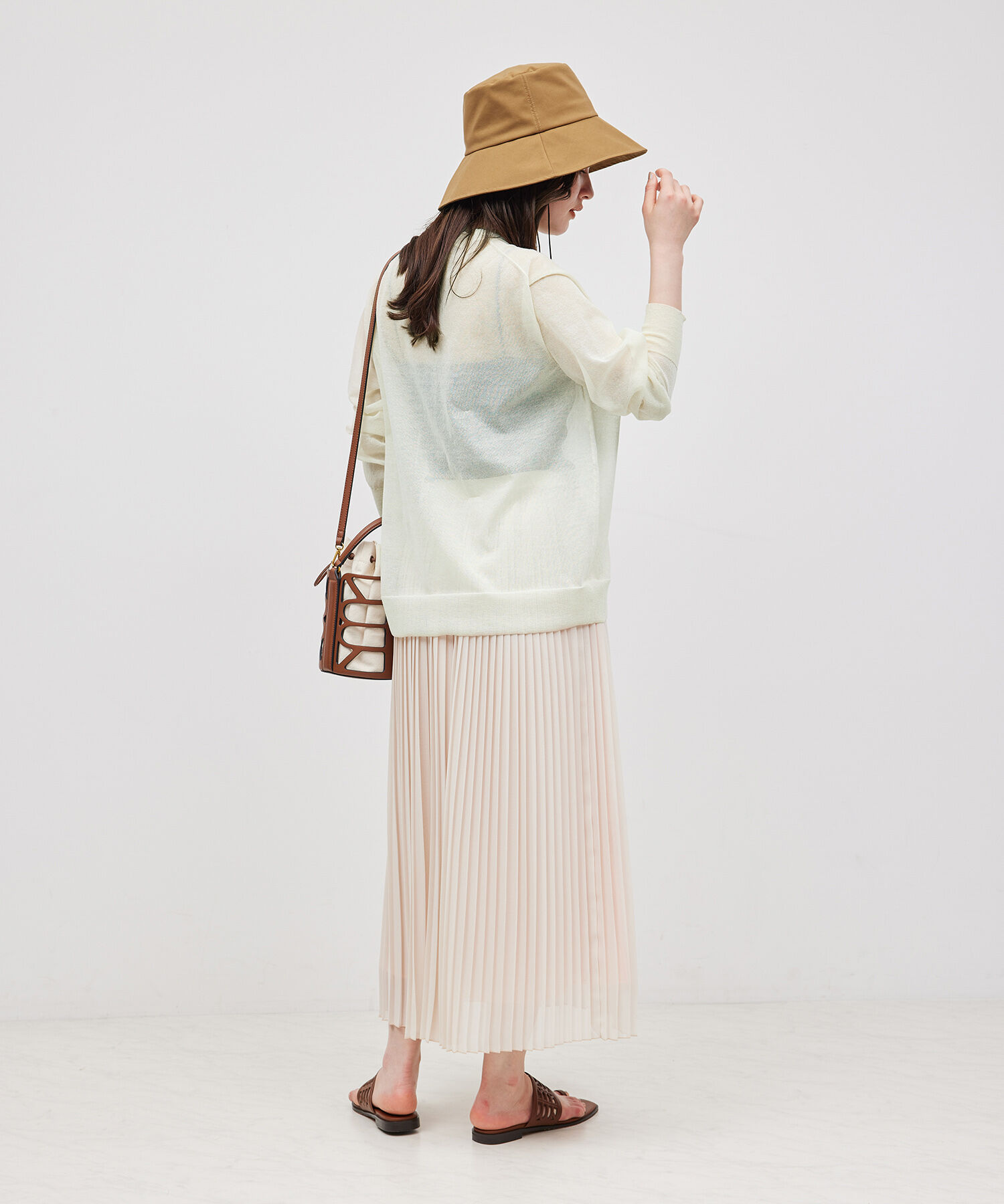 ROPE「【洗える】シアーVネックカーディガン」|カーディガン|