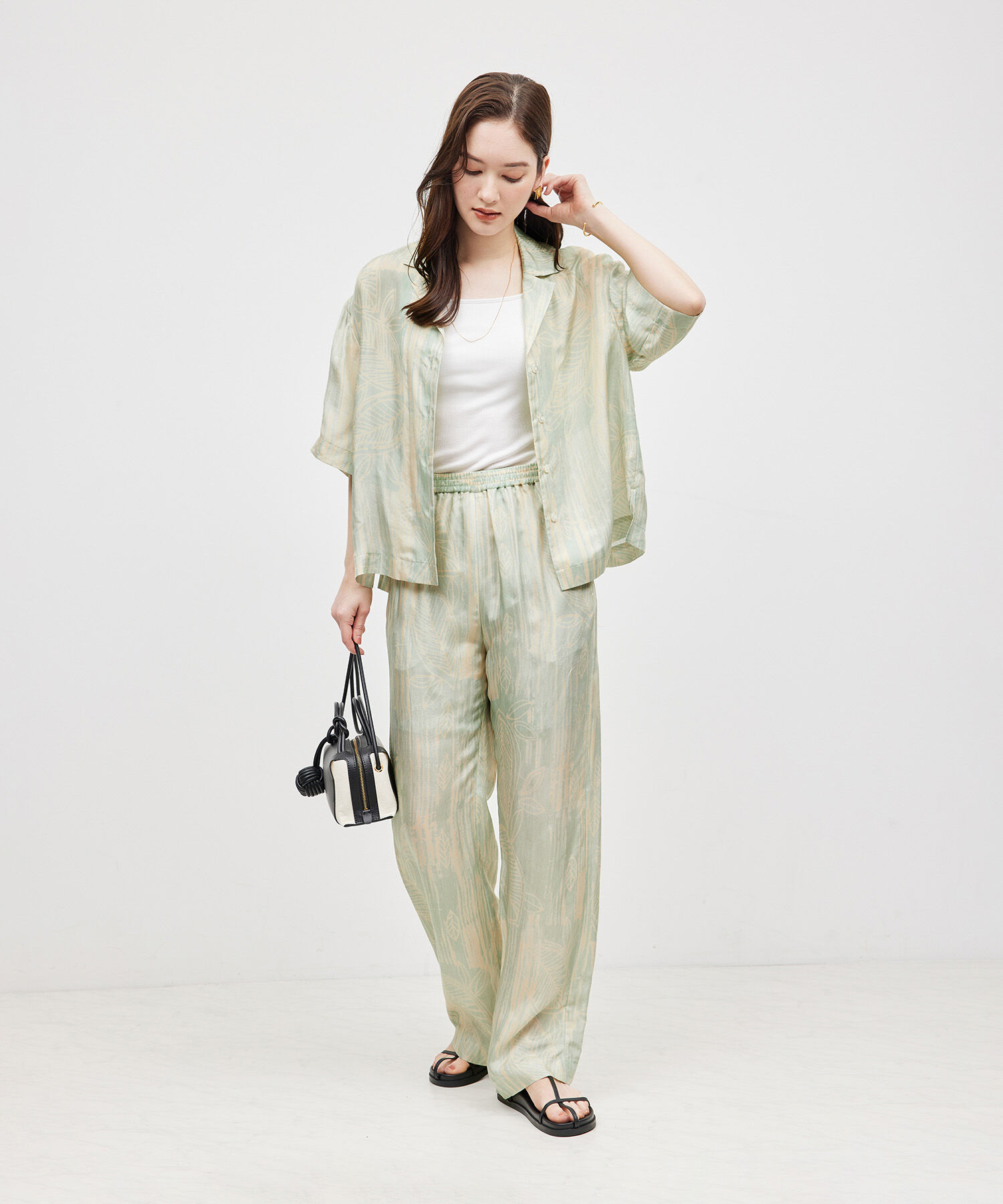 ROPE「【IPEKER】ニュアンスボタニカルイージーパンツ」|その他|