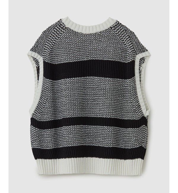 ROPE「モノトーン透かし柄ニットベスト」|ベスト・ジレ|