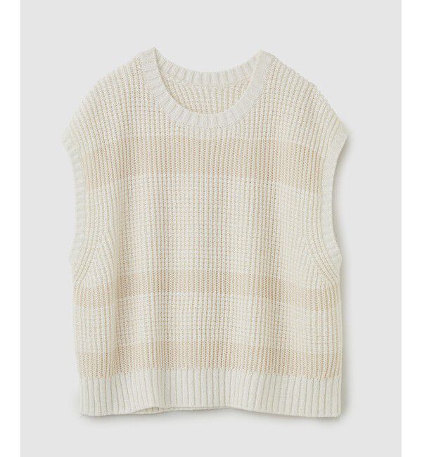 ROPE「モノトーン透かし柄ニットベスト」|ベスト・ジレ|