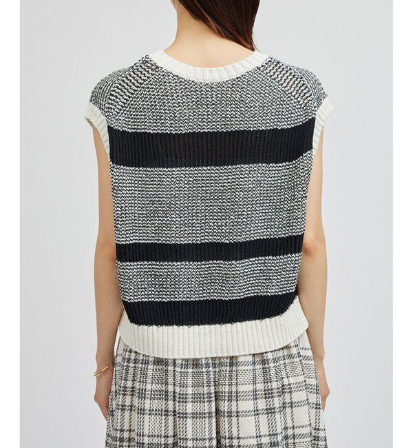 ROPE「モノトーン透かし柄ニットベスト」|ベスト・ジレ|