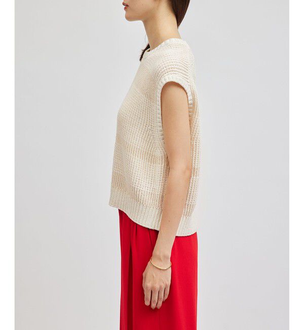 ROPE「モノトーン透かし柄ニットベスト」|ベスト・ジレ|