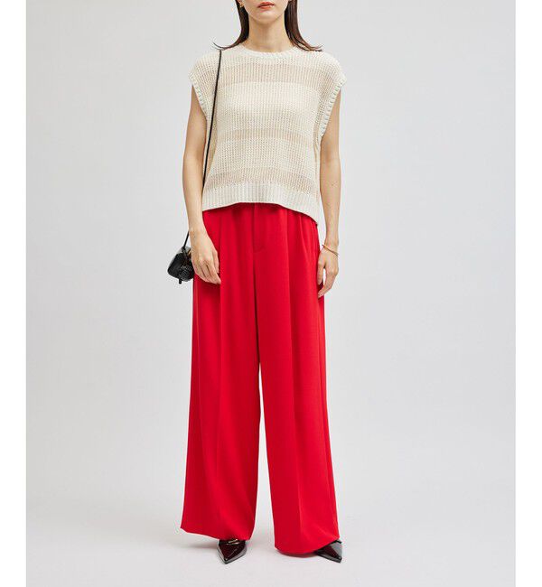 ROPE「モノトーン透かし柄ニットベスト」|ベスト・ジレ|