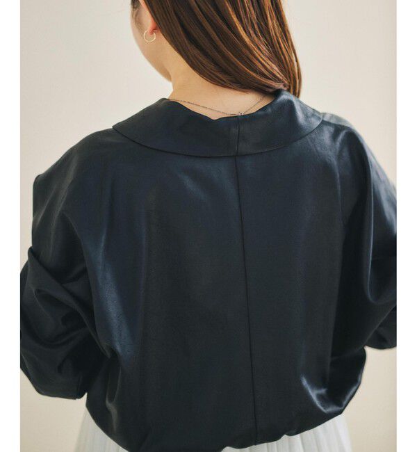 ROPE「【洗える】シャイニーサテンブラウス/セットアップ対応」|シャツ・ブラウス|